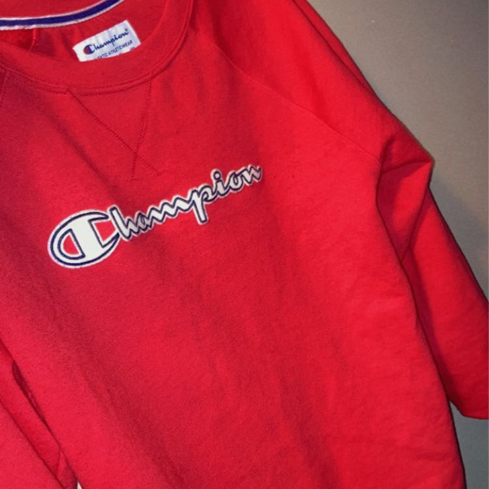 Champion Women's Powerblend Logo Sweatshirt - Red